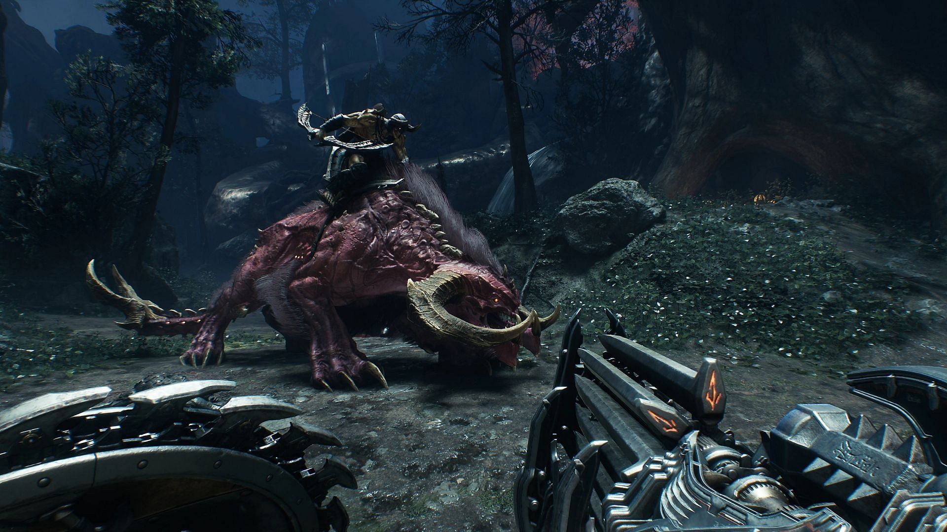 The Dark Ages is much more immersive when played with a controller (Image via Bethesda Softworks)
